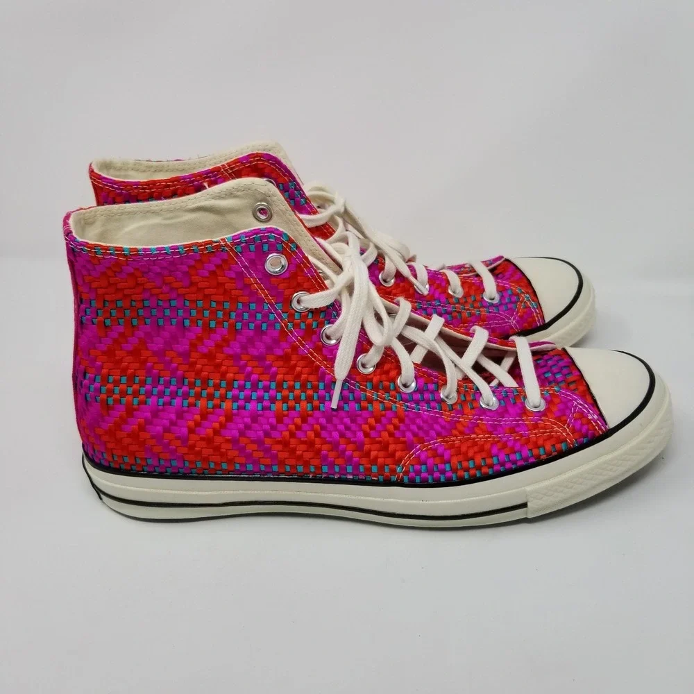 Converse Chuck 70 High Top Culture Weave Cherry Red/Pink Pop Size 13 167990c - Picture 13 of 16